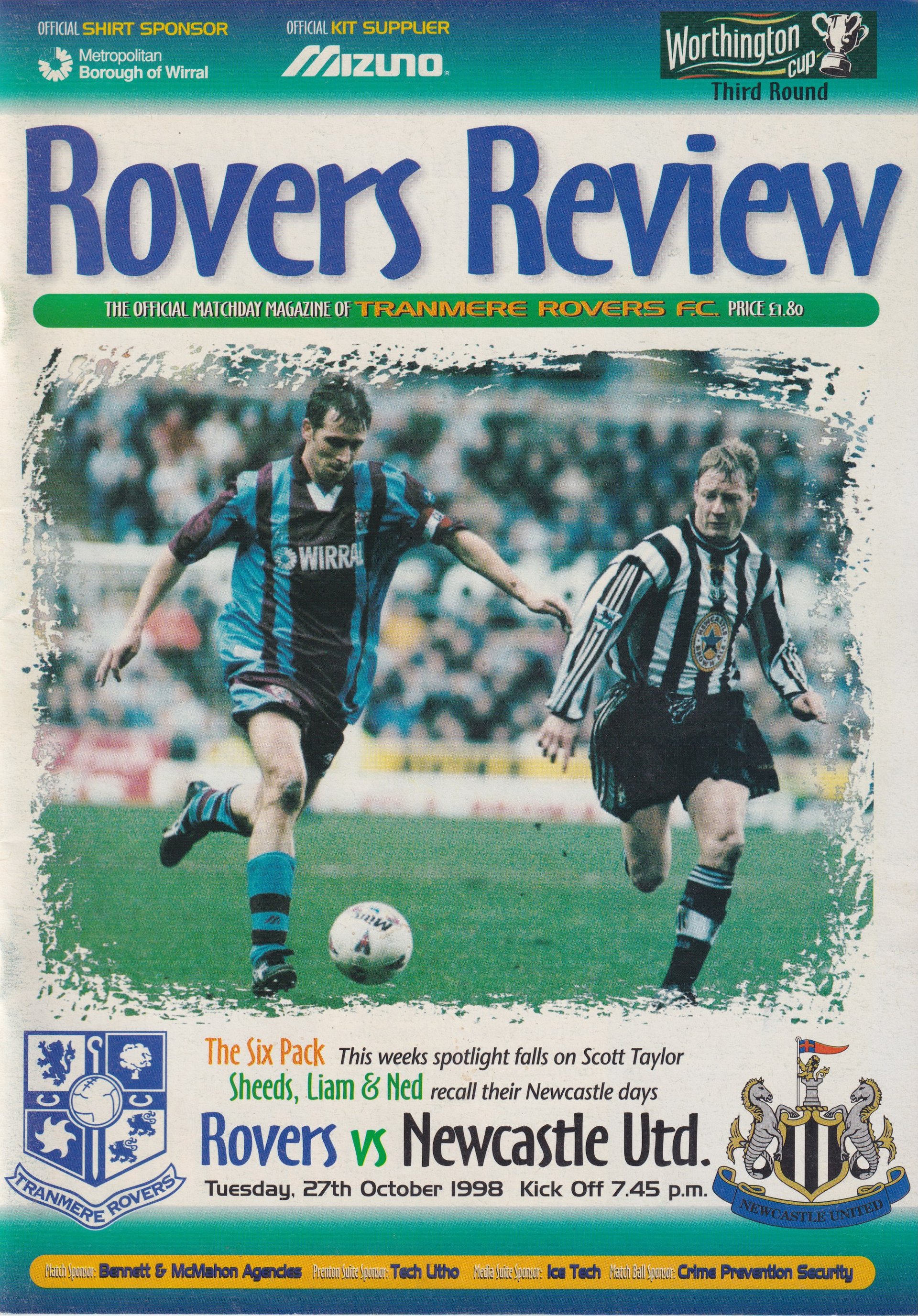 Tranmere Rovers v Newcastle United match programme